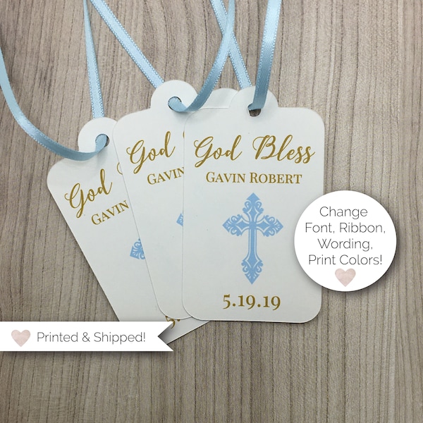 Baptism or First Communion Favor Tags