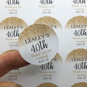 Custom 40th Birthday Stickers