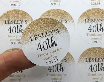 Custom 40th Birthday Stickers