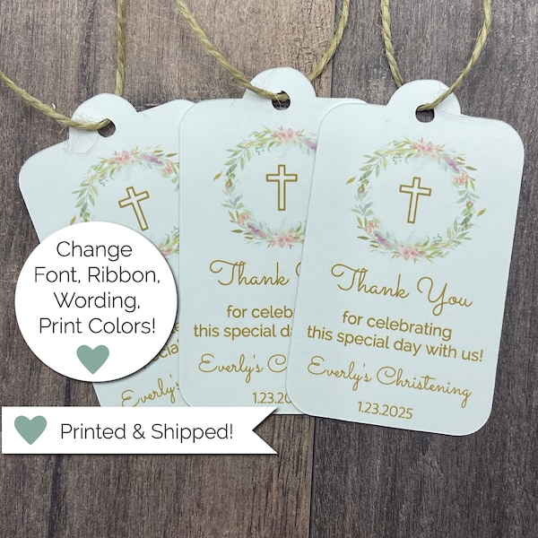 Personalized Baptism Favor Tags for Girl
