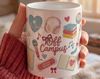 Off Campus Mug Wrap, Hockey Romance, Bookish Cup Wrap,  College Sport Booktok Gift.