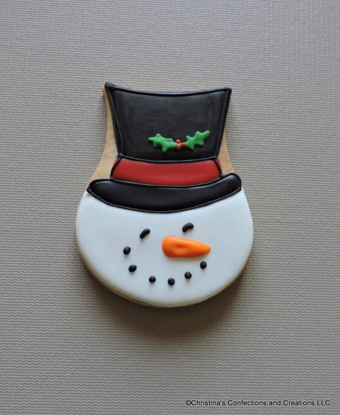 Large Snowman In In Top Hat Cookies Decorated Snowman Sugar Etsy