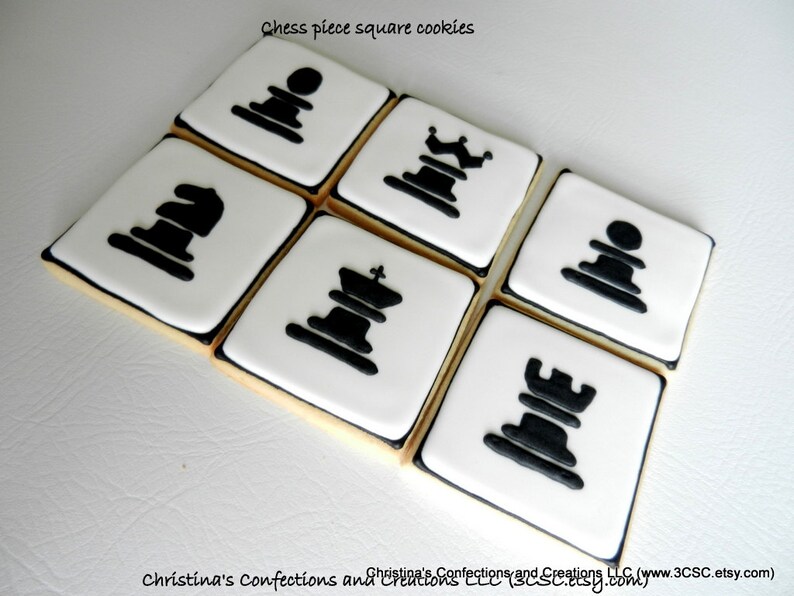 Chess Piece Hand Decorated Sugar Cookies 2369 Etsy