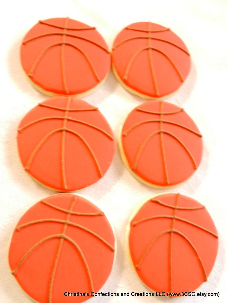 Hand Decorated Basketball Sugar Cookies 2372 Etsy
