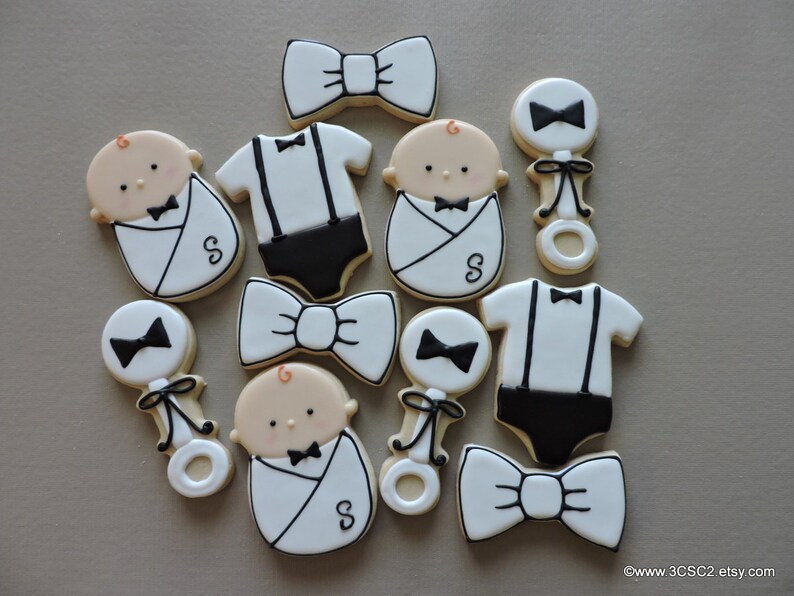 Swaddled Baby Boy Decorated Sugar Cookie Set 2287 Etsy