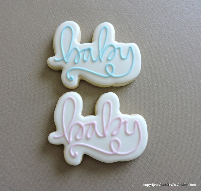 Gender Reveal decorated sugar cookie set with He or She Etsy