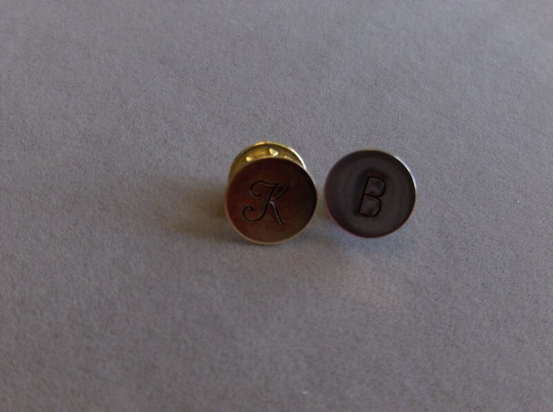 Hand stamped Intitial Varsity or Monogram Lapel Pin in | Etsy