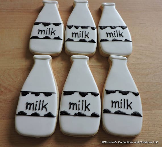 Vintage Style Milk Bottle Decorated Sugar Cookies 2239 Etsy