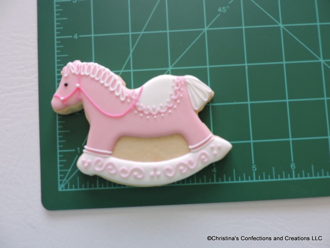 Hand Decorated Rocking Horse Sugar Cookies Party Favor for Etsy