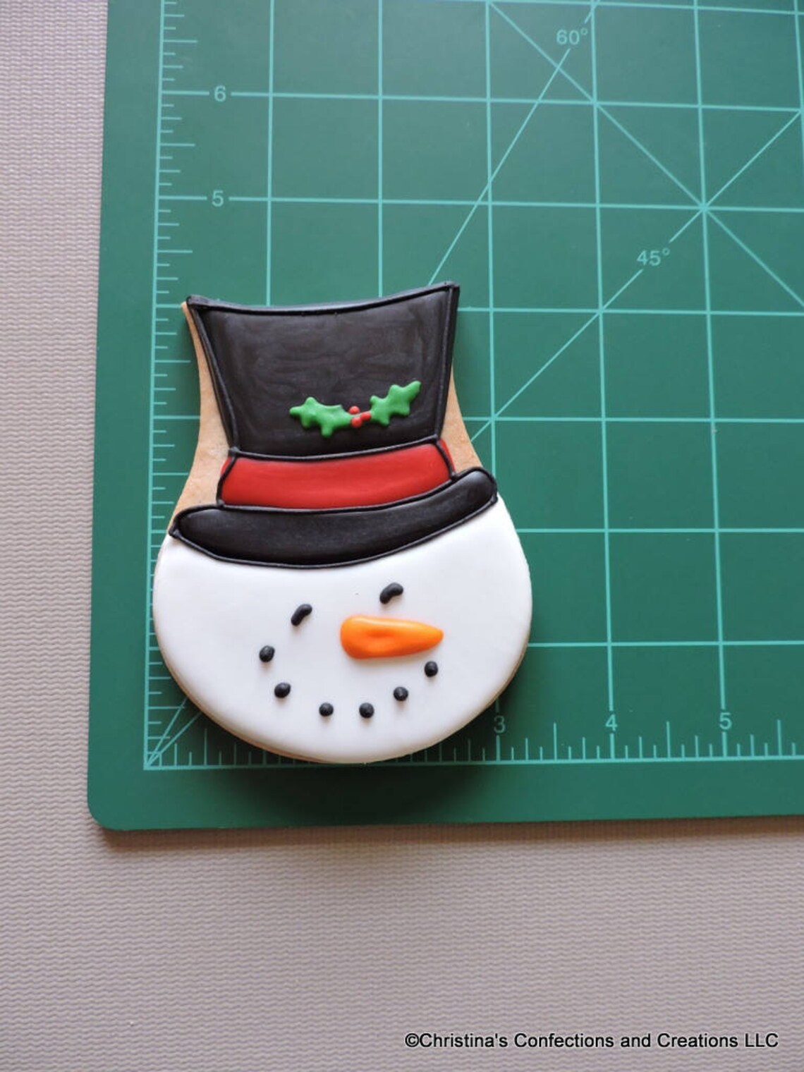 Large Snowman In In Top Hat Cookies Decorated Snowman Sugar Etsy