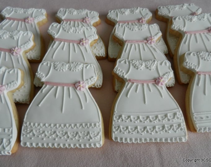Baby Girl Dress Cookies for Baptism Communion Weddings Baby Etsy