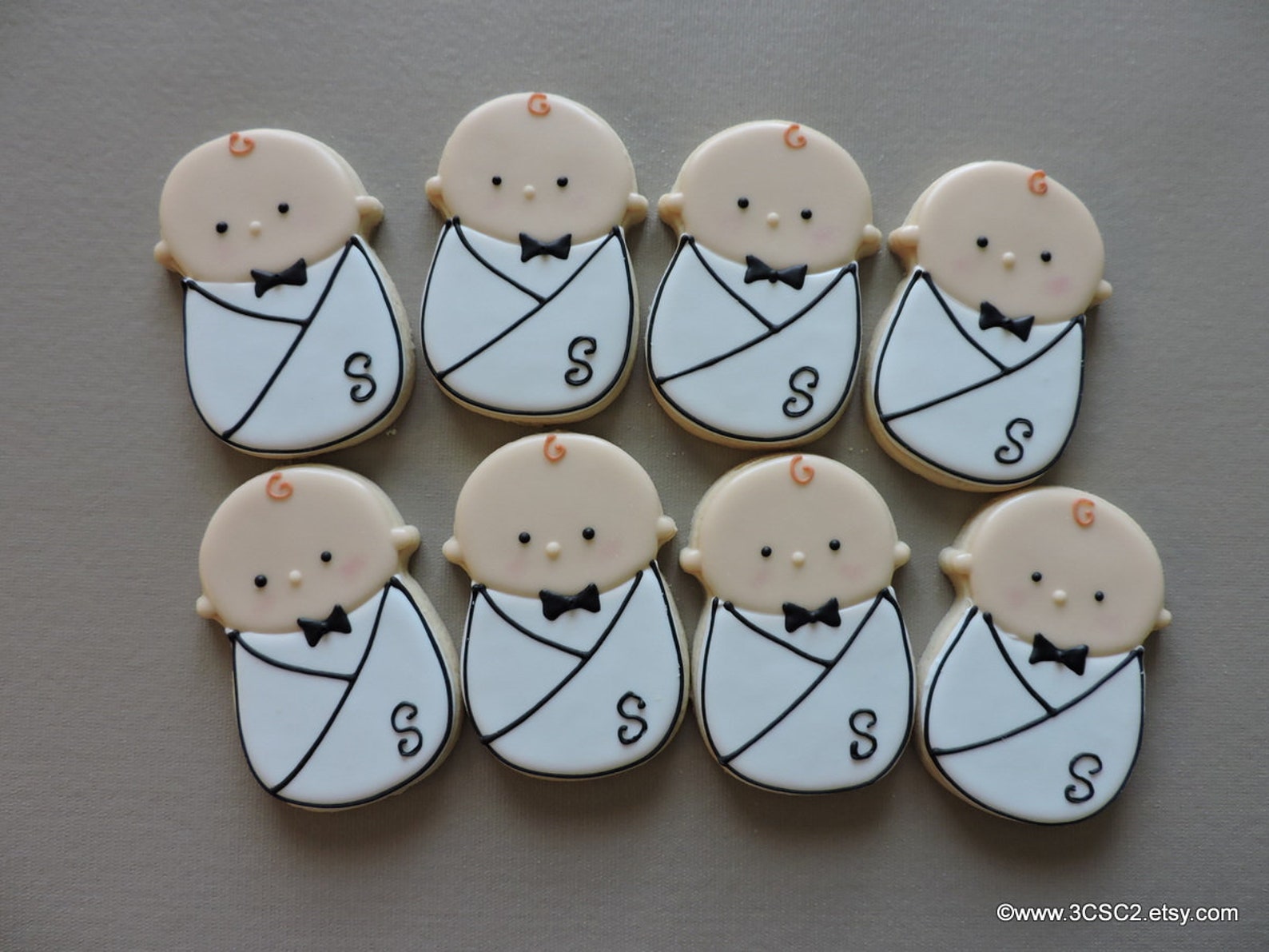 Swaddled Baby Boy Decorated Sugar Cookies 2286 Etsy