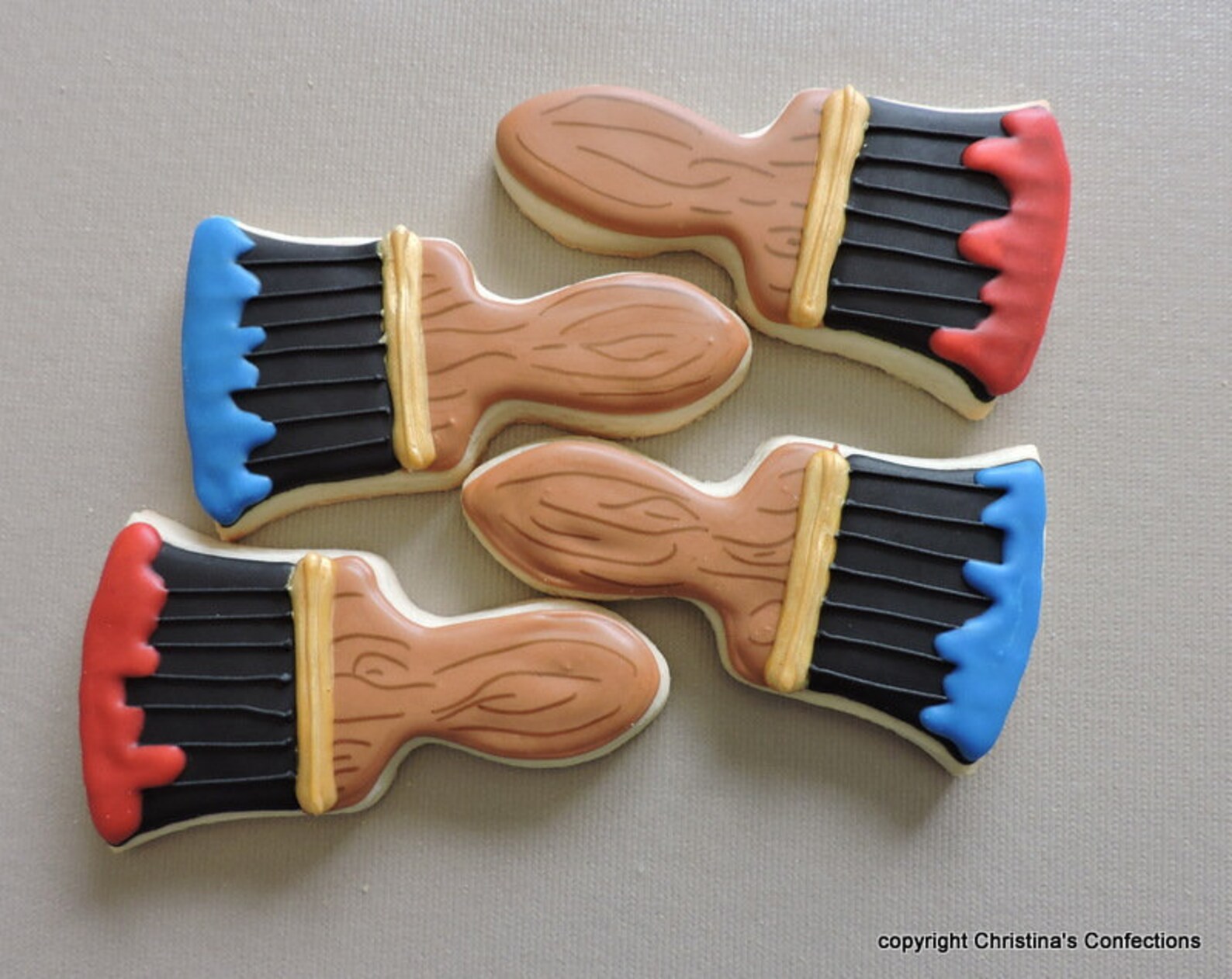 Art themed Paint brush decorated sugar cookies 2038 Etsy