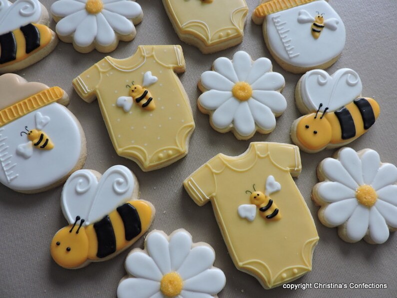 Bumble Bee Themed Baby Gift Set Baby Shower Cookies Hand Etsy