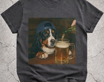 Berner Sennenhund T-Shirt, lustiges Berner Hund Meme T-Shirt, Bier-Liebhaber-Geschenk, Berner Besitzer Vintage T-Shirt, Dumme Neuheit Shirt
