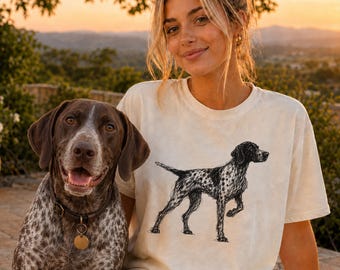 German Shorthaired Pointer Line Art Shirt, Minimalist Scribble GSP Sketch Tee, Abstract Dog T-Shirt, GSP Dog Lover Gift