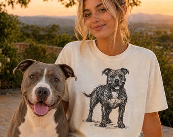 Camiseta com estampa minimalista de pitbull, camiseta com desenho abstrato de cachorro, presente para mãe de pitbull, camiseta artística para cachorro