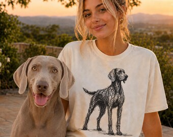 Weimaraner Line Art Shirt, Minimalist Scribble Weimaraner Sketch Tee, Abstract Dog T-Shirt, Weimaraner Mom Gift, Artsy Dog Tee