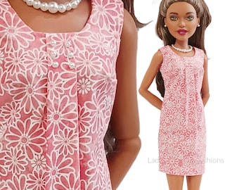 28 Inch Barbie Doll Clothes - Summer Dress with White Pearl Necklace