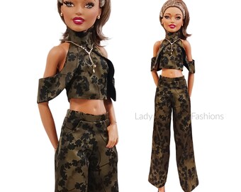 28 Inch Barbie Doll Fashions - Off Shoulder Top, Pants & Necklace