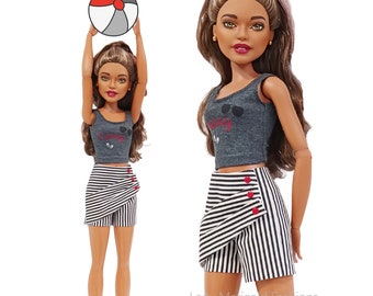 28 Inch Best Fashion Friend Barbie Doll Clothes - Summer Top and Shorts