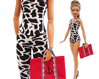28 Inch Best Fashion Friend Barbie Doll Clothes - Bodysuit, Leggings and Beach Bag