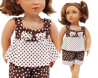 18 Inch Doll Clothes for American Girl & Our Generation Dolls - Summer Top and Shorts