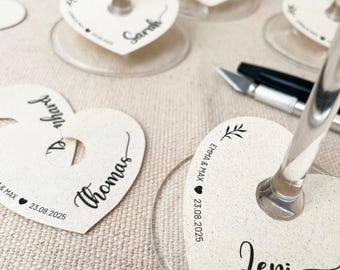 Etiqueta de nombre personalizada para copas de vino | para bodas, eventos, cumpleaños | letras personalizadas | decoración