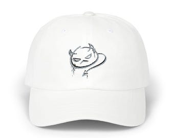 Gorra clásica de papá con logotipo del diablo con boceto minimalista/gorra de béisbol bordada