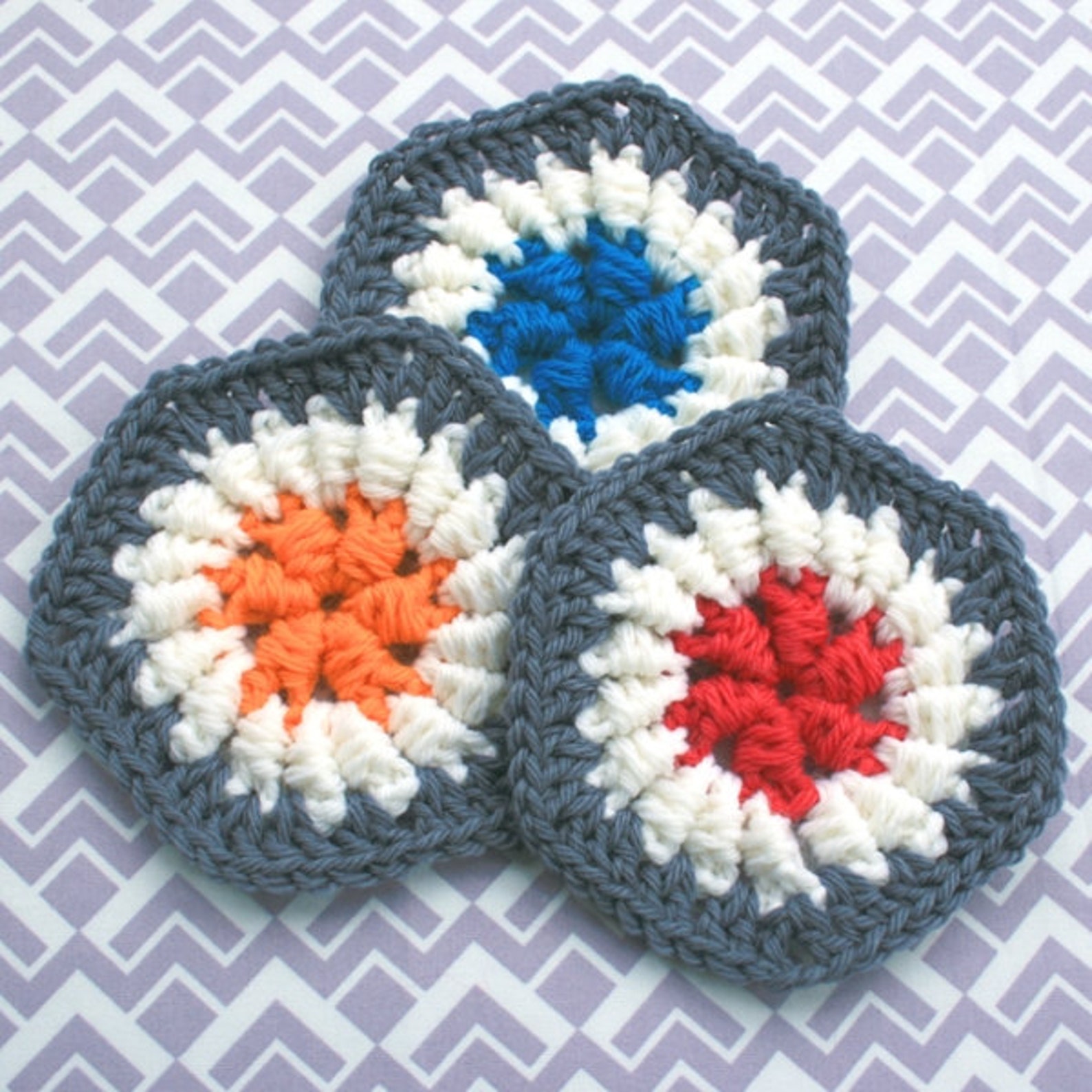 Crochet Pattern Slanting Cluster Hexagon Crochet Hexagon Etsy