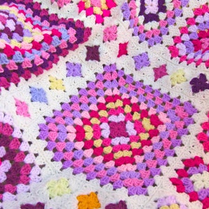 Crochet Blanket Pattern Shabby Chic Granny Square Throw Crochet Afghan Pattern PDF image 3