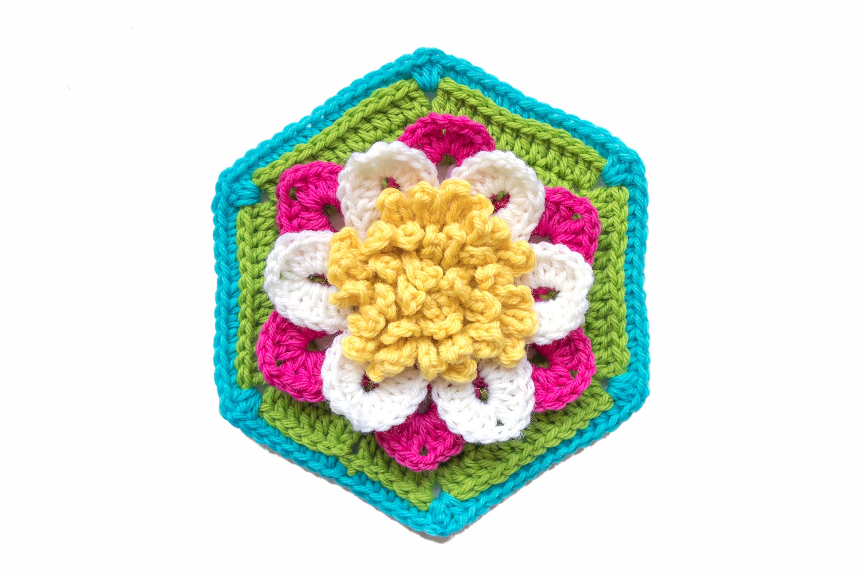 Crochet Wheel Square Pattern - WoolnHook by Leonie Morgan