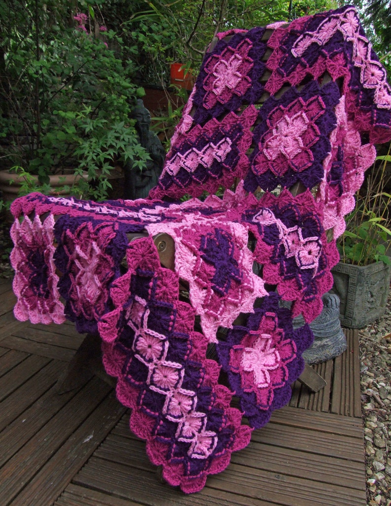 Crochet Blanket Pattern Bavarian Lap Blanket / Afghan Crochet Pattern PDF download image 3