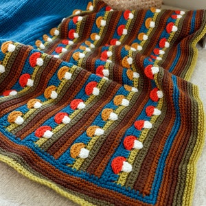 Häkeldecke Muster - Midcentury Pilze Überwurf - Häkeldecke Afghan Muster PDF