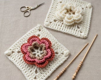Crochet Pattern - Rosanna - Granny Square / Afghan Block - Irish Rose - Instant Download