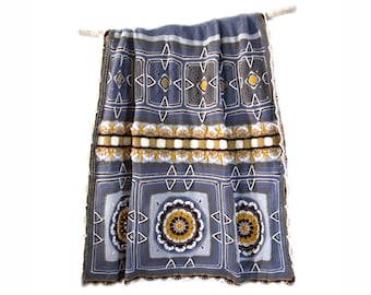 Mediterranean Crochet Blanket Pattern – Summer Throw, DK Yarn (PDF Pattern)