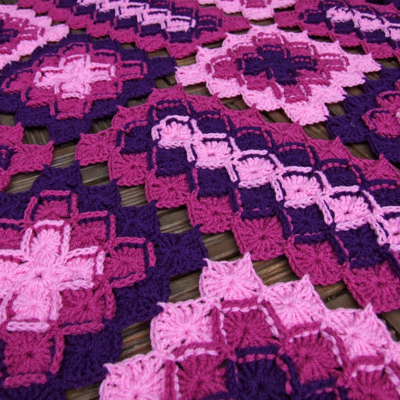 Crochet Blanket Pattern Bavarian Lap Blanket / Afghan Crochet Pattern PDF download image 2