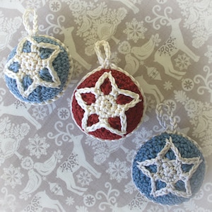 Christmas Crochet Pattern - Christmas Star Bauble Decoration - Crochet Decoration Pattern - PDF Instant Download