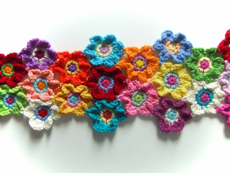 Crochet Scarf Pattern Bright Blooms Flower Scarf PDF crochet accessory pattern image 3