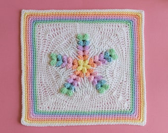 Twinkle Star Crochet Square Pattern: 12" Block (PDF Pattern)
