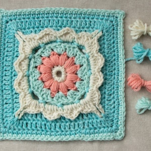 Crochet Pattern - Winter Wildflower Afghan Block - PDF Crochet Square Pattern