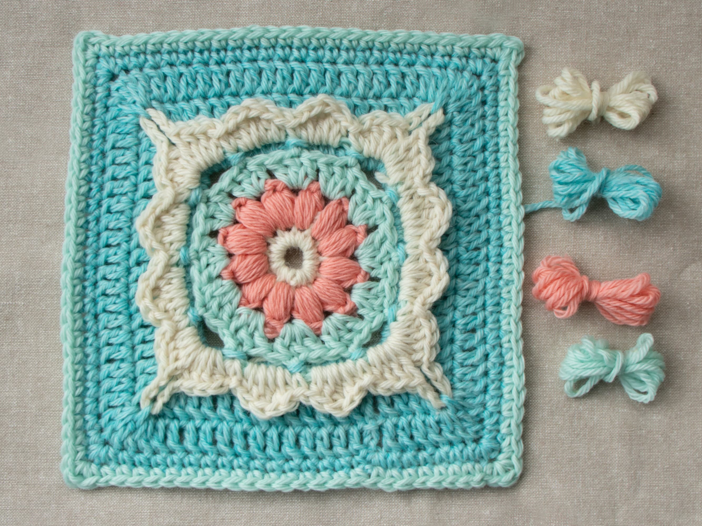35 Crochet Blocks and Squares for Your Next Project 34 Winter Wildflower Crochet Afghan Block
