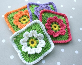 Floral Granny Square Crochet Pattern - Beginner Friendly (PDF Pattern)