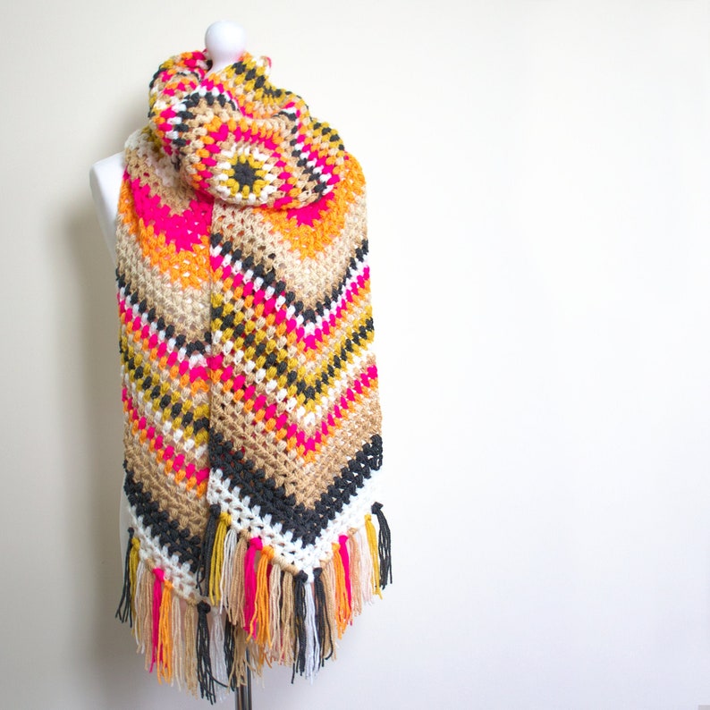 Crochet Scarf Pattern Indie Scarf Crochet Scarf Pattern PDF image 1