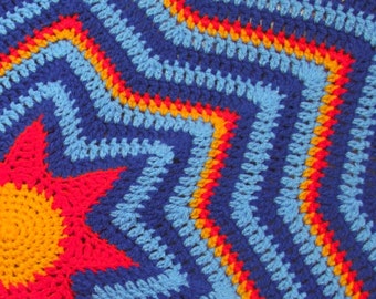 Starburst Crochet Blanket Pattern - Ripple Afghan (PDF Pattern)