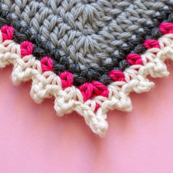Crochet Border Pattern - Pretty Picot Edging - Crochet Edging Pattern PDF