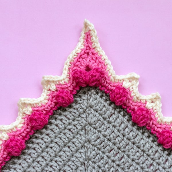 Crochet Border Pattern - Popcorn Point Edging - Crochet Edging Pattern PDF