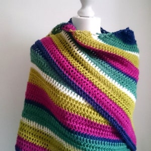 Modèle de châle au crochet facile - Châle d&#39;hiver plus chaud - Modèle de crochet PDF