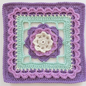 Crochet Pattern - Josephine 12 Inch Crochet Square - PDF crochet square pattern