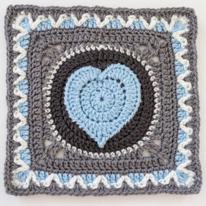 Crochet Pattern - Cold Hands Warm Heart Crochet Square - PDF 10" crochet square pattern